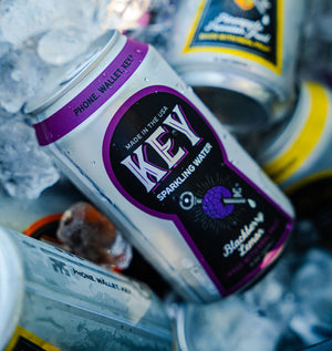 cans of key sparkling water