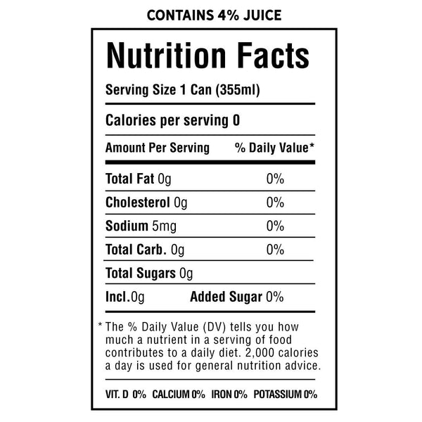 Key Sparkling Water Key Lime Nutrition Facts