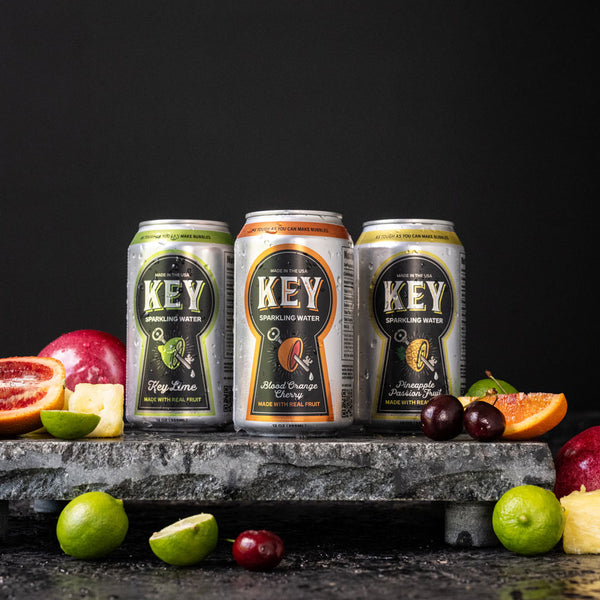 Key Sparkling Water Variety Pack, Key Lime, Blood Orange Cherry, Pineapple Passion Fruit